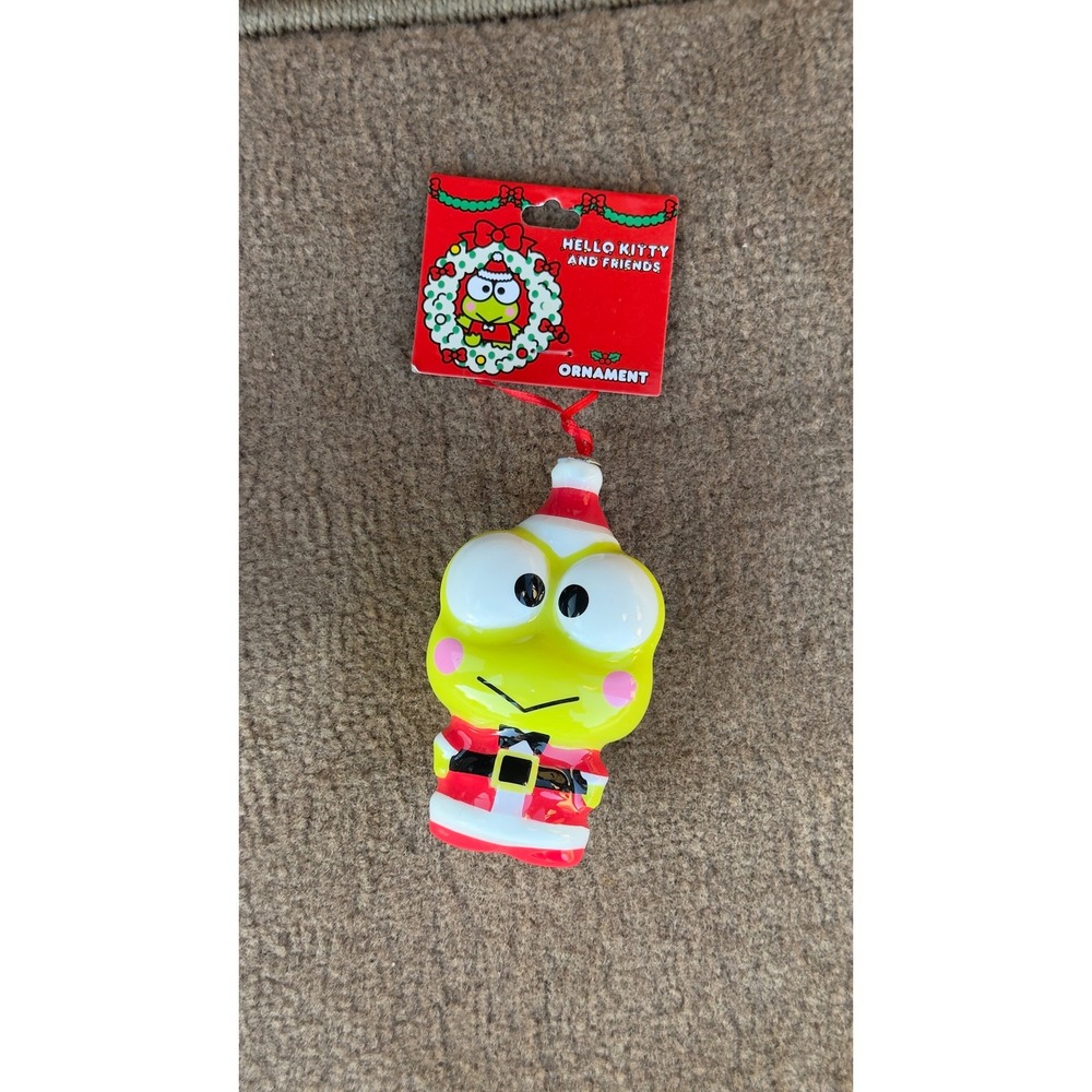 Sanrio Keroppi Christmas Ornament Hello Kitty and Friends Santa Suit Green Frog
